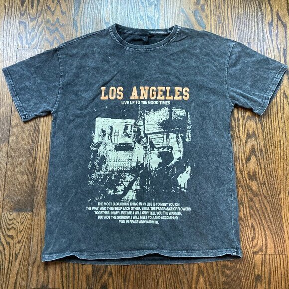 ROMWE LA oversized graphic tee UNISEX- SIZE SMALL - Picture 1 of 5